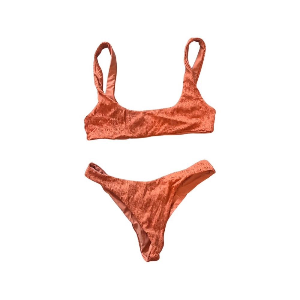 Super cute orange bikini top and bottom (S)